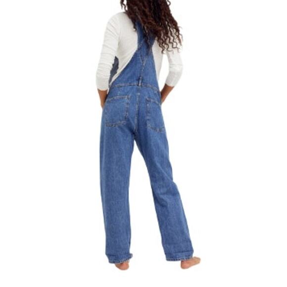 Free People We The Free Women's "Ziggy" Denim Overalls in Sapphire Blue - Picture 2 of 9